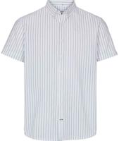Kronstadt Heren Overhemd Wit Lichtblauw Gestreept Regular Fit
