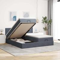 vidaXL Ottoman bed met matrassen en LED's 160x200cm fluweel