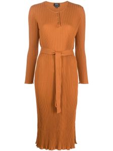 A.P.C. robe mi-longue Sandi à rayures - Marron