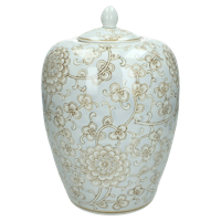 Wants&Needs Accessoires Pot Porselein Blauw 22 X 22 X 34