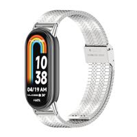 By Qubix - Stalen RVS band - Zilver - Compatible met Xiaomi Smart Band 8 & 9 - Compatible Xiaomi bandje