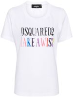 DSQUARED2 t-shirt en coton à slogan imprimé - Blanc