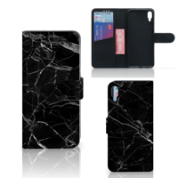 Sony Xperia L3 Bookcase Marmer Zwart - Origineel Cadeau Vader