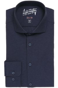 Pure Functional Slim Fit Jersey shirt marine, Effen