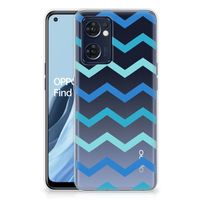 OPPO Reno 7 5G | Find X5 Lite TPU bumper Zigzag Blauw - thumbnail