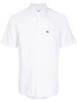 Lacoste chemise manches courtes à patch logo crocodile - Blanc - thumbnail