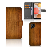 Samsung Galaxy A42 5G Book Style Case Donker Hout