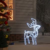 Kerstfiguur rendier inklapbaar met 192 LED's koudwit