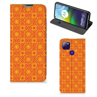 Motorola Moto G9 Power Hoesje met Magneet Batik Oranje