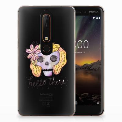 Silicone Back Case Nokia 6 (2018) Boho Skull Silicone Back Case Nokia 6 (2018) Boho Skull