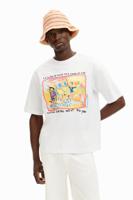 T-shirt met korte mouwen en illustratie - WHITE - XXL - thumbnail