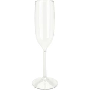 Excellent Houseware Prosecco/Champagneglazen - 1x - transparant - kunststof - 165 ml