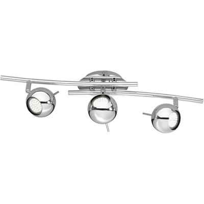 LED Plafondspot - Trion Borlo - GU10 Fitting - 3-lichts - Rond - Glans Chroom - Aluminium