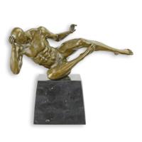 BRONZEN SCULPTUUR VAN EEN MANNELIJK NAAKT