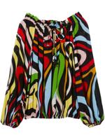 PUCCI blouse imprimée à épaules dénudées - Noir
