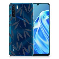 OPPO A91 TPU Case Leaves Blue - thumbnail