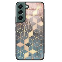 Samsung Galaxy S22 Plus glazen hardcase - Cubes art