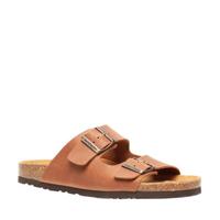 Hush Puppies leren slippers cognac