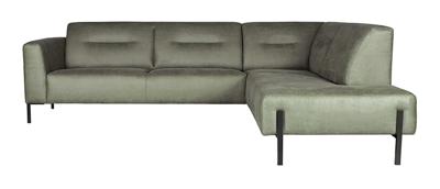 LABEL51 Hoekbank 'Napoli' Rechts, Micro Suede, kleur Groen