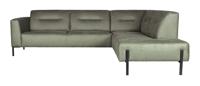 LABEL51 Hoekbank 'Napoli' Rechts, Micro Suede, kleur Groen