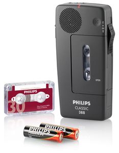 Philips Pocket Memo 388 Classic Analoog dicteerapparaat Opnameduur (max.) 30 min. Zwart incl. draaglus