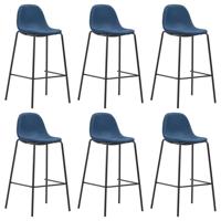 vidaXL Barstoelen 6 st stof blauw