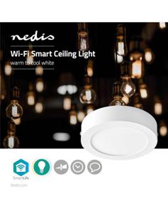 Nedis SmartLife Plafondlamp, Wi-Fi, Koel Wit / Warm Wit, Rond