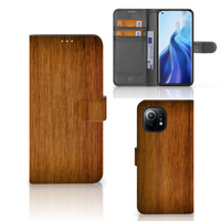 Xiaomi Mi 11 Book Style Case Donker Hout - thumbnail