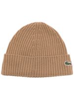 Lacoste bonnet nervuré à patch logo - Marron - thumbnail