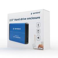 Gembird EE2-U3S-2-B - HDD-behuizing - 2,5 inch - SATA - USB-aansluiting - blauw