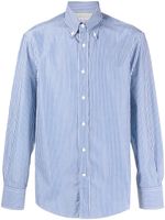 Brunello Cucinelli chemise en coton à rayures - Bleu