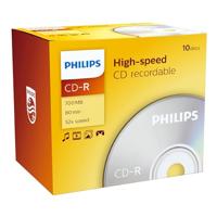 Philips CD-R High-speed (700 MB data / 80 minuten, 52x snelheid, 10 stuks Jewel Case)