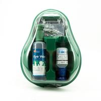 Oogspoelstation met 1 x 500 ml + 1 x 200 ml oogspoelflessen - Oogspoelstation met 1 x PH neutraal & 1 x steriel