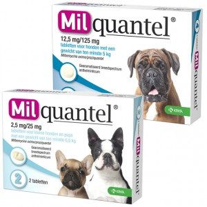 Milquantel ontwormingstabletten voor de hond Hond 5+ kg 4 tabletten