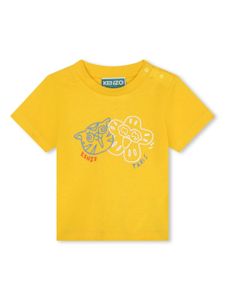 Kenzo Kids t-shirt en coton biologique à logo imprimé - Jaune