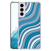 Samsung Galaxy S22 Doorzichtige Silicone Hoesje Waves Blue