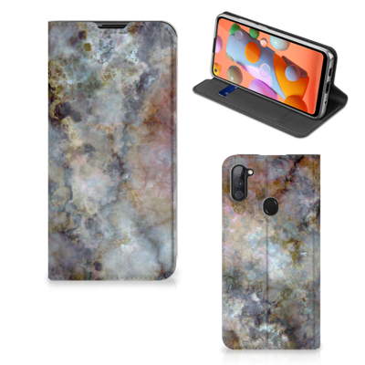 Samsung Galaxy M11 | A11 Standcase Marmer Grijs Samsung Galaxy M11 | A11 Standcase Marmer Grijs