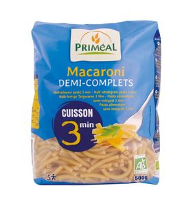 Macaroni halfvolkoren snelkook 3 minuten bio