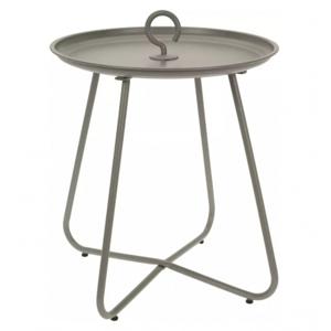 Bijzettafel/koffietafel Fleur - rond - metaal - taupe - D40 x H46 cm - voor binnen/buiten