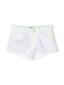 MSGM Kids short en jean à coutures contrastantes - Blanc