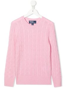 Ralph Lauren Kids pull en maille torsadée - Rose