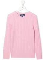 Ralph Lauren Kids pull en maille torsadée - Rose