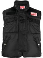 Kenzo gilet matelassé à patch logo - Noir - thumbnail