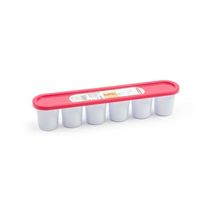 PlasticForte Grote ijsblokjes/ijsklontjes vormen - met deksel - rood - 30 x 6 x 6 cm   -