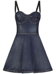 Dolce & Gabbana robe courte en jean à encolure cœur - Bleu