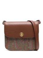 ETRO sac à bandoulière en cuir à motif cachemire - Marron