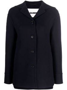 Jil Sander blazer boutonné à col marin - Bleu