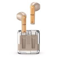 House of Marley Zion True Wireless Bluetooth oordopjes - oordopjes met ingebouwde microfoon, 16 uur speeltijd in-ear hoofdtelefoon, USB-C oortelefoon hoesje, duurzame materialen, crème