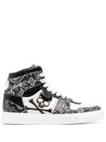 Philipp Plein baskets montantes en cuir à motif cachemire - Noir