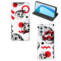 Mobiel BookCase OnePlus 9 Skull Red - thumbnail